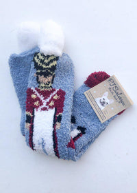 PJ Salvage Toy Solider Holiday Socks-Hand In Pocket