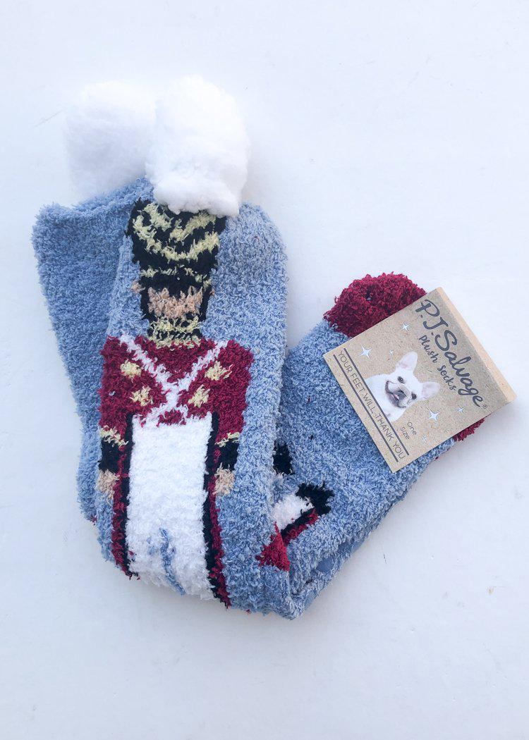 PJ Salvage Toy Solider Holiday Socks-Hand In Pocket