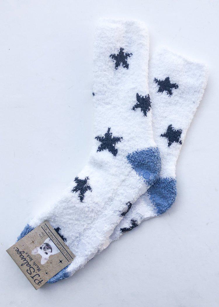 PJ Salvage Star Print Socks - Natural-Hand In Pocket