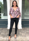 Barcelo Tie Dye Print Kimono Sleeve Blouse-***FINAL SALE***-Hand In Pocket