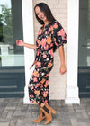 Celosia Floral Utility Print Puff Sleeve Jumpsuit ***FINAL SALE***-Hand In Pocket