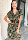 THML Bom Bom Zebra Print Shift Dress ***FINAL SALE***-Hand In Pocket