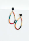 El Nido Wooden Beaded Hoops - Multi-Hand In Pocket