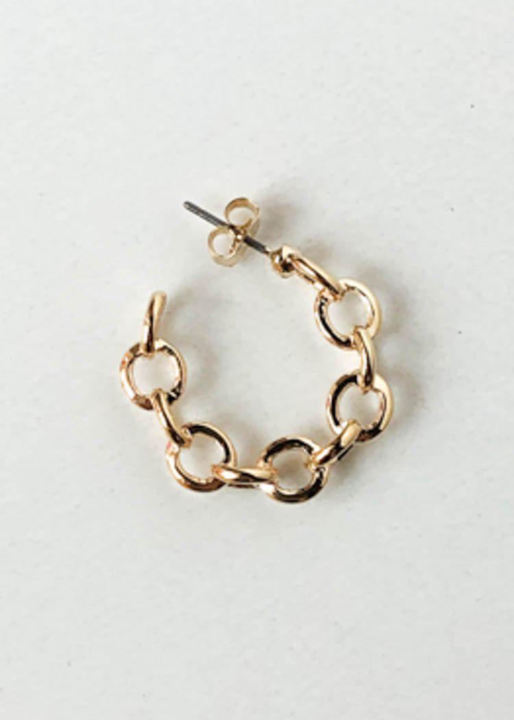 Chan Chan Chain Mini Hoop Earring - Gold-Hand In Pocket