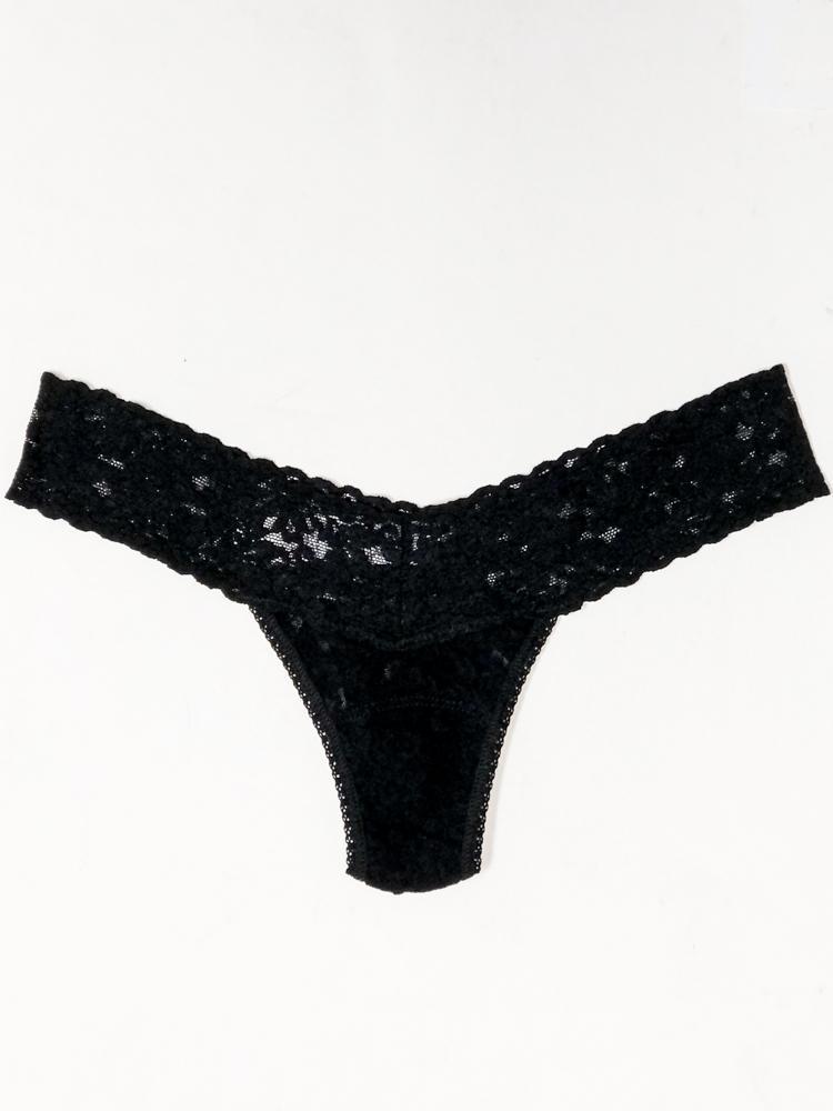 Hanky Panky Signature Lace Low Rise Thong - Sapphire-Hand In Pocket