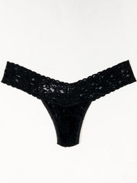 Hanky Panky Occasion Box- Cheers- Signature Lace Low Rise Thong -Pink-Hand In Pocket