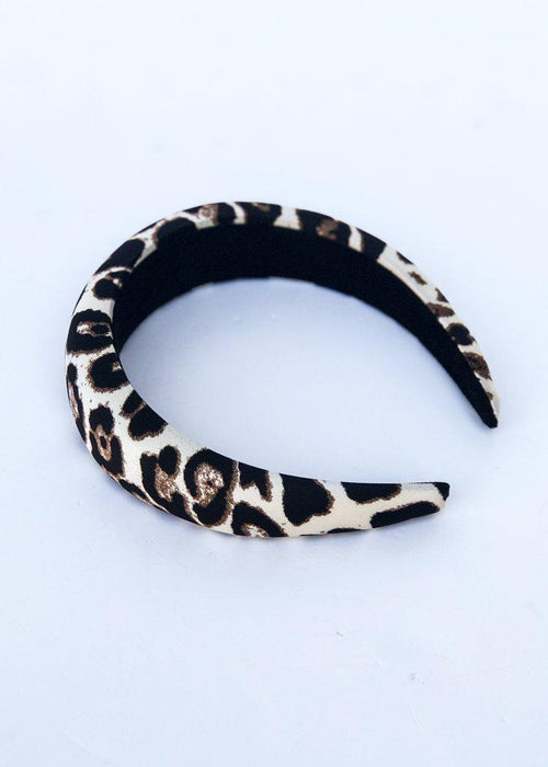 Wild Leo Printed Headband - Ivory-Hand In Pocket