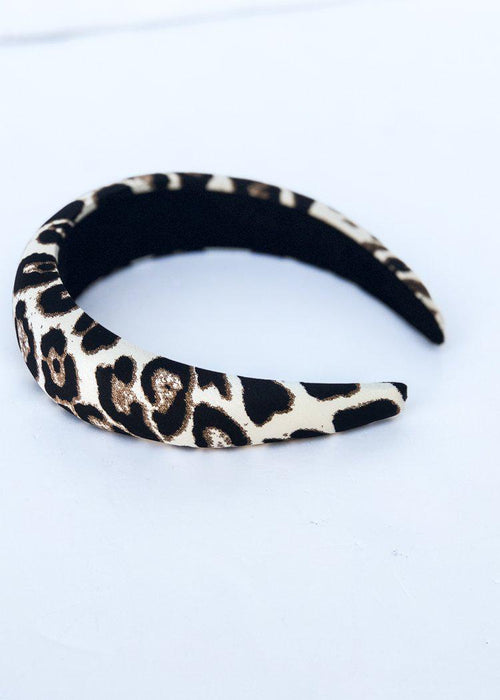 Wild Leo Printed Headband - Ivory-Hand In Pocket