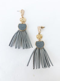 Napa Tassel Earring - Gray-Hand In Pocket