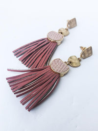 Napa Tassel Earring - Dusty Pink-Hand In Pocket