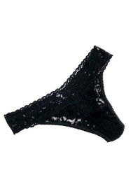 Hanky Panky Signature Lace Original Rise Thong - Charcoal-Hand In Pocket