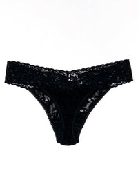 Hanky Panky Signature Lace Original Rise Thong - Charcoal-Hand In Pocket