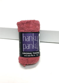 Hanky Panky Signature Lace Original Rise Thong - Rose Pink-Hand In Pocket