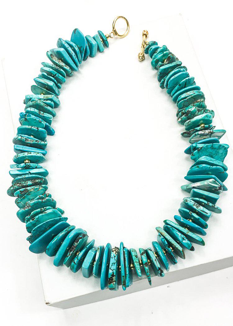 Sausalito Collar Necklace- Turquoise-Hand In Pocket