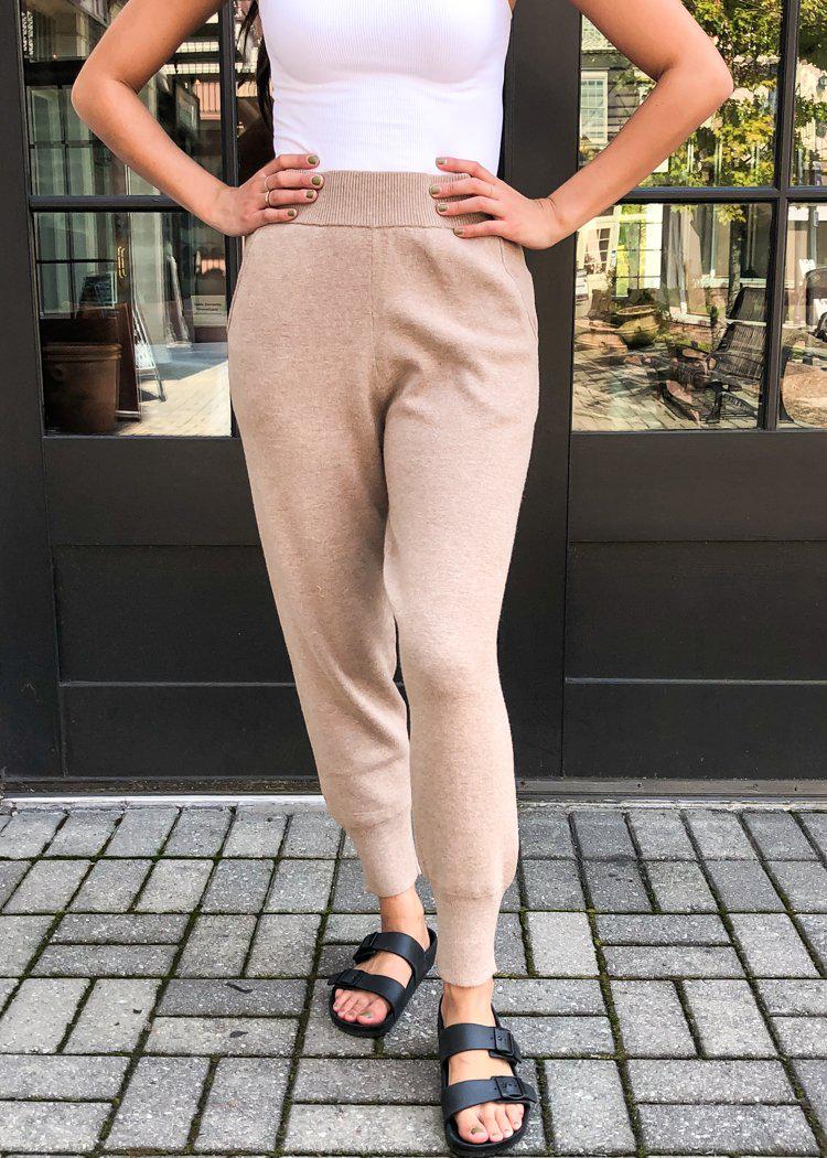 Sedona Knit Jogger- Taupe-***FINAL SALE***-Hand In Pocket