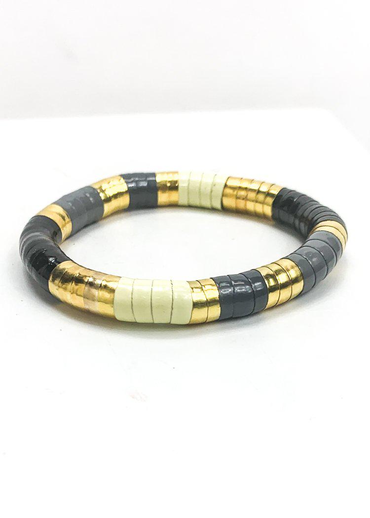 Colorblock Flexible Bangle-Grey/Black-Hand In Pocket