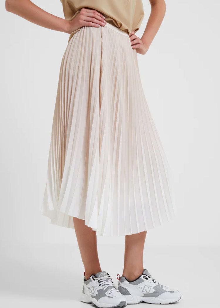 Ombre Sunburst Pleated Midi Skirt-Hand In Pocket