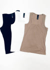 Bobi Los Angeles Square Neck Ribbed Tank-Set-Hand In Pocket