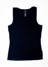 Bobi Los Angeles Square Neck Ribbed Tank-Set-Hand In Pocket