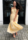 English Factory Yellow Striped Tie Waist Midi Dress-***FINAL SALE***-Hand In Pocket