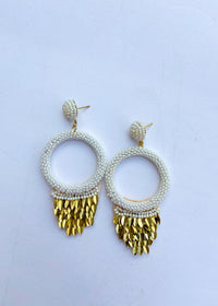 Franka Earrings - White ***FINAL SALE***-Hand In Pocket