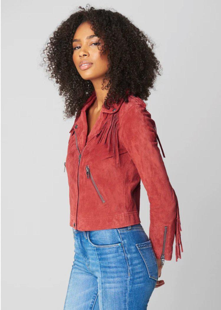 Blank NYC Fired Up Fringed Jacket-Hand In Pocket