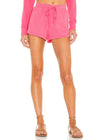 Bobi Drawstring Shorts-Hot Pink-Hand In Pocket