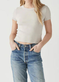 Mimi Crop Tee - Cement-Hand In Pocket