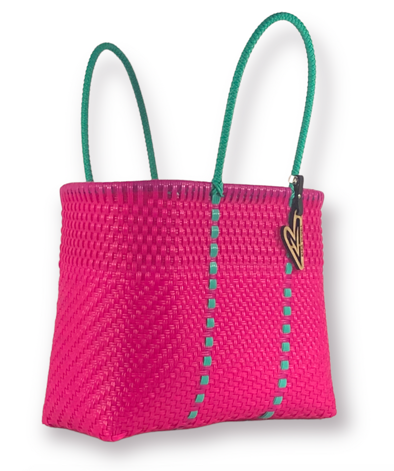 Maria Victoria Toucan Handwoven Tote Medium PM-Hand In Pocket