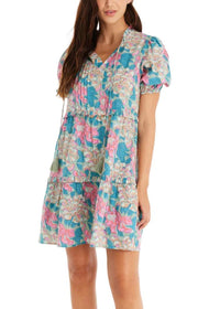 Sky Dress - Mint Floral-Hand In Pocket