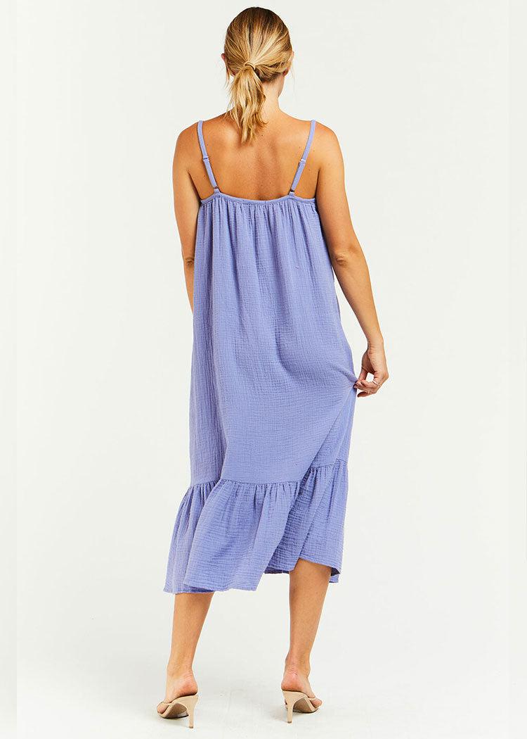 Velvet Heart Adele Spaghetti Strap Gauzy Tiered Cami Dress- Lilac-Hand In Pocket