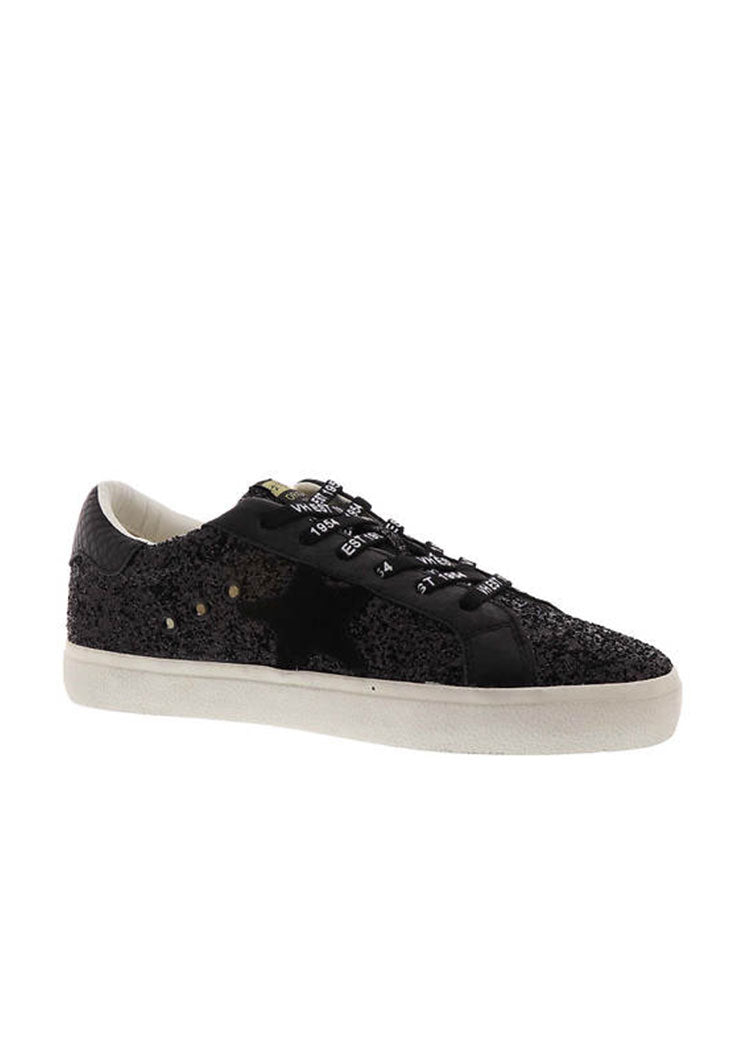 Vintage Havana Bani Black Glitter Sneaker-Hand In Pocket