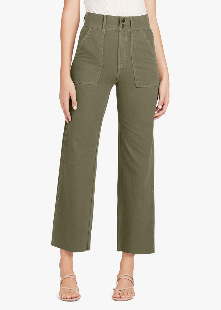 Joes Jeans "The Blake" Utility High Waisted Cropped Wide Leg Pant - Blitz-Hand In Pocket