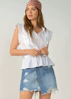 Elan Channel Ruffle Detail Blouse-Hand In Pocket