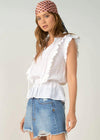 Elan Channel Ruffle Detail Blouse-Hand In Pocket