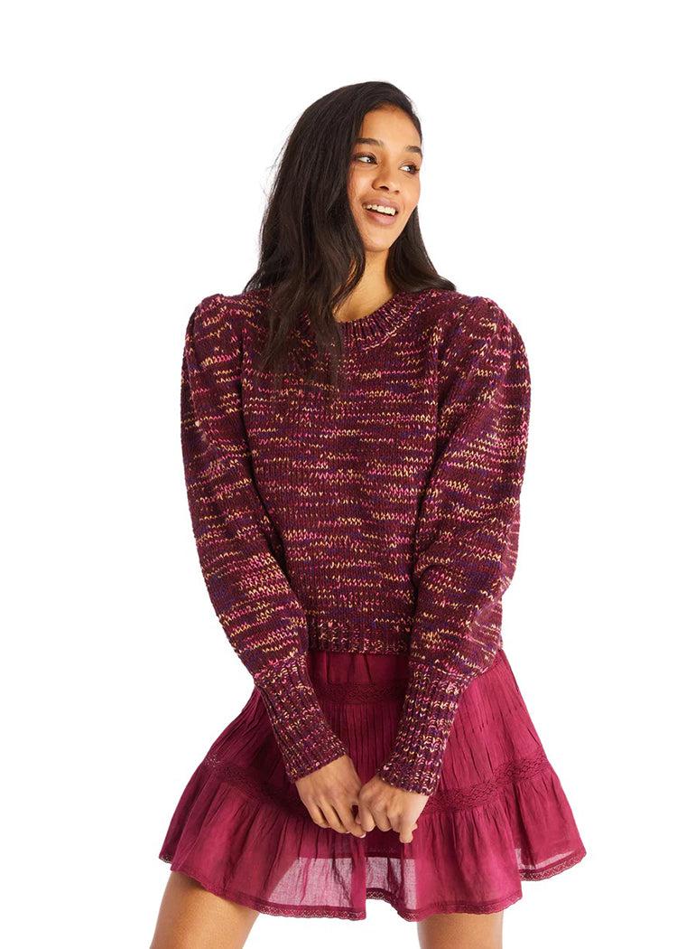 Allison Charlotte Sweater - Wine Spacedye-Hand In Pocket