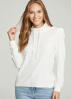 Chaser Puff Shoulder Funnel Neck Tee-Cream ***FINAL SALE***-Hand In Pocket