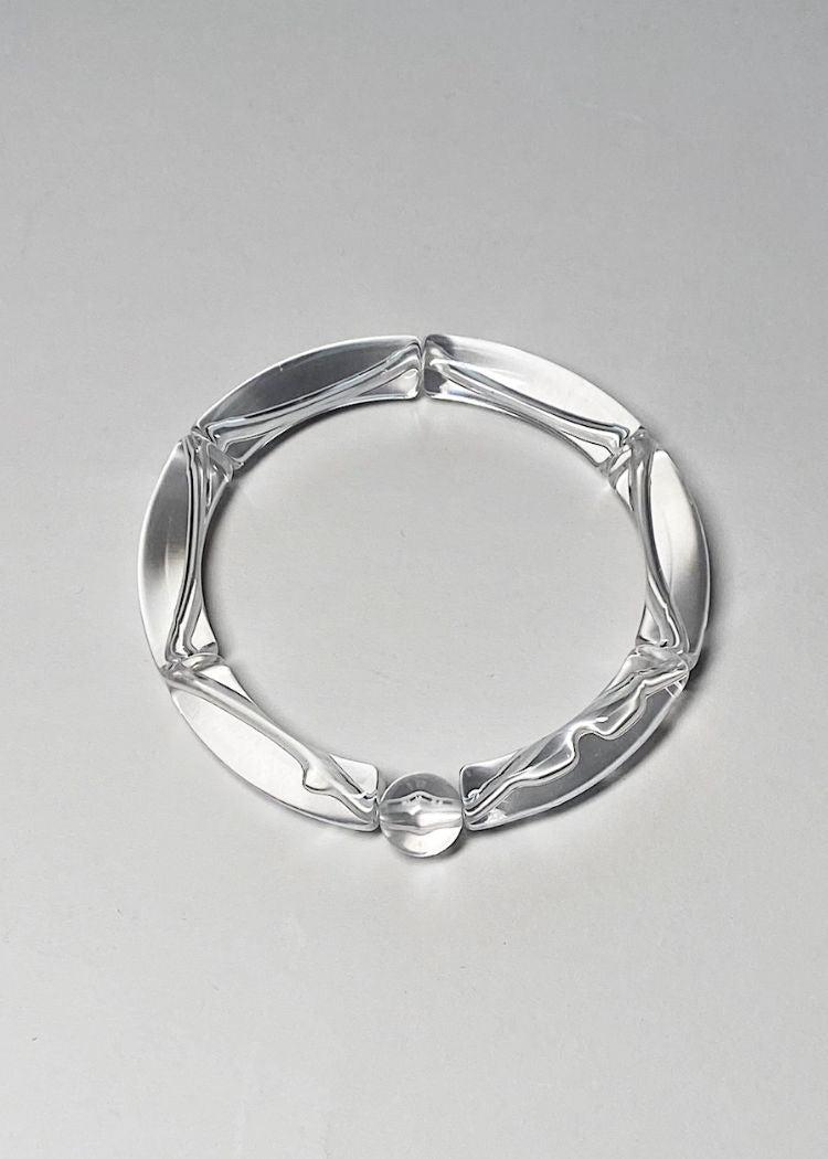 Maya Acrylic Stack Bracelet - Clear/Clear - ***FINAL SALE***-Hand In Pocket