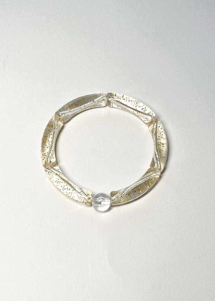 Maya Acrylic Stack Bracelet - Clear Glitter - ***FINAL SALE***-Hand In Pocket