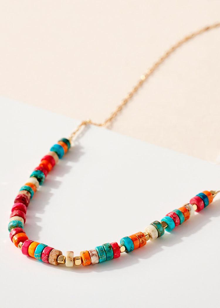 Livadia Loop- Dainty Beaded Necklace-Multi-Hand In Pocket