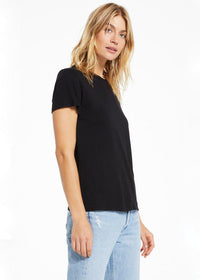 Z Supply Easy Modal Tee-Black-Hand In Pocket