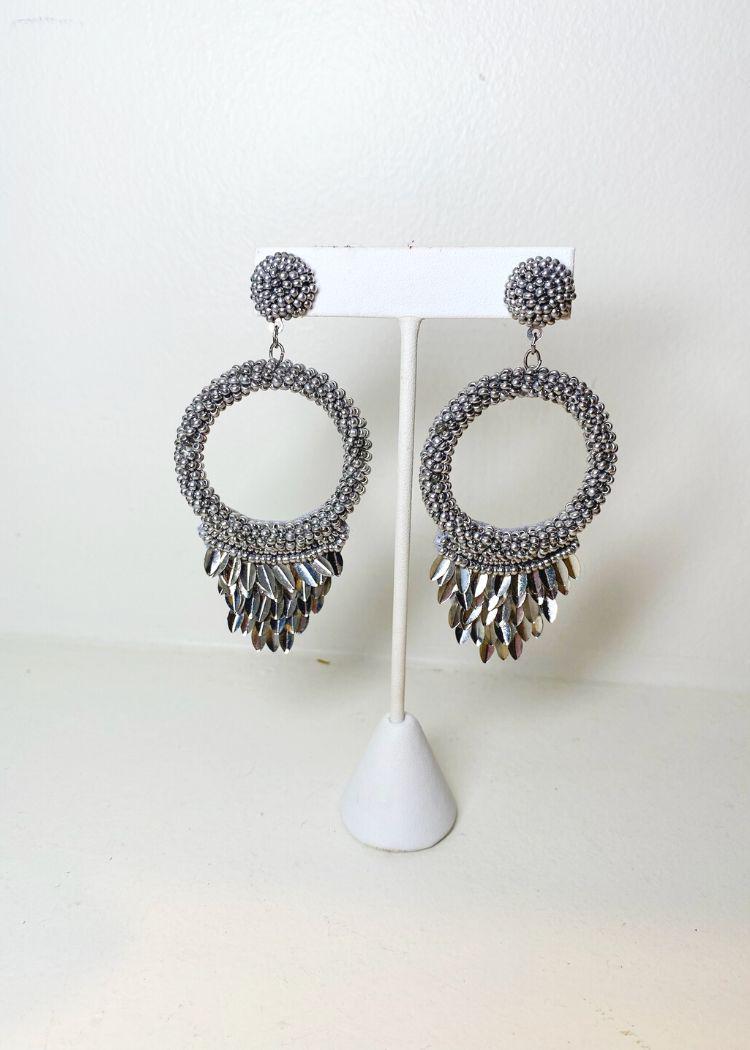 Franka Earrings - Silver-Hand In Pocket