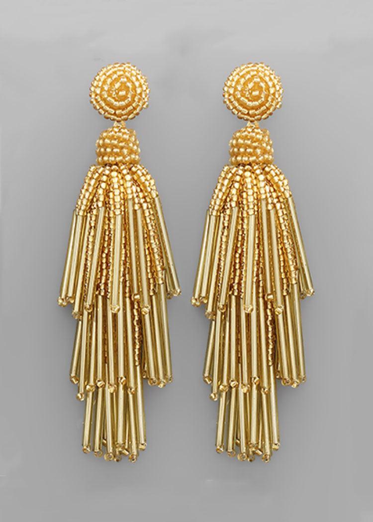 Valentina Tassel Earrings- Gold-Hand In Pocket