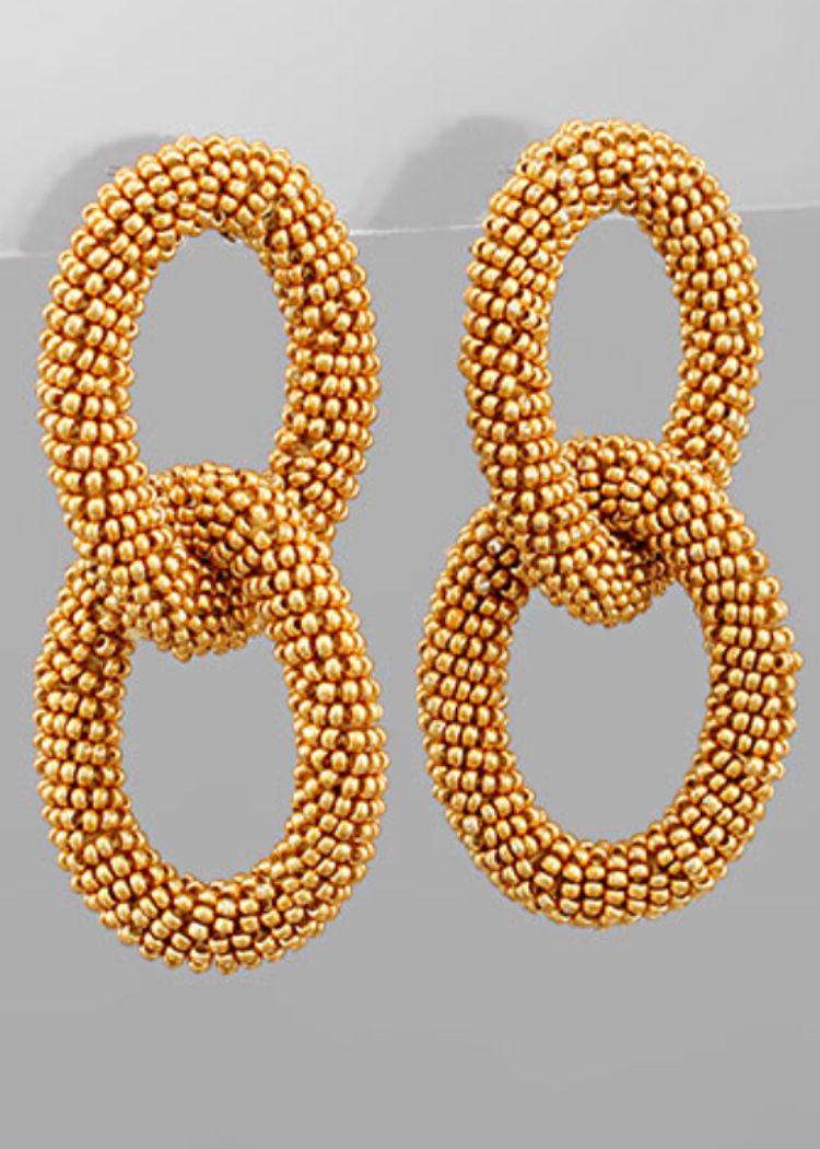 Solmar Link Hoops- Gold-Hand In Pocket