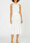 Ventanas Halter Midi Dress- White-Hand In Pocket