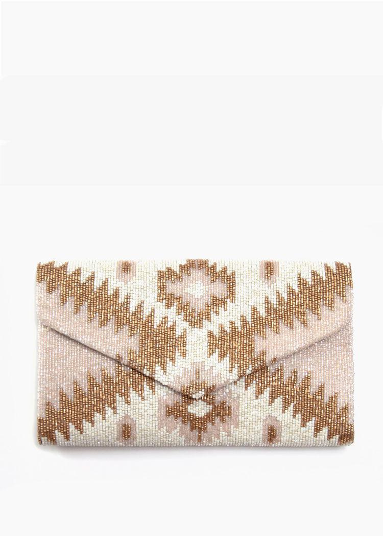 Tiana Designs Ikat Beaded Clutch-Hand In Pocket