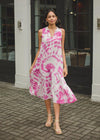 Stark X Cotton Layered Tiered Dress - Fuschia Tie Dye-***FINAL SALE***-Hand In Pocket