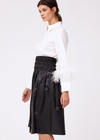 Aureum Vegan Leather Midi Skirt-*** FINAL SALE***-Hand In Pocket