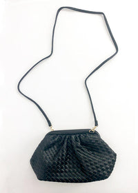 Leona Slouchy Woven Pouch Crossbody - Black-Hand In Pocket