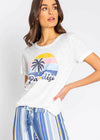 PJ Salvage Paradise Beach Blues Short Sleeve Tee- Ivory-Hand In Pocket